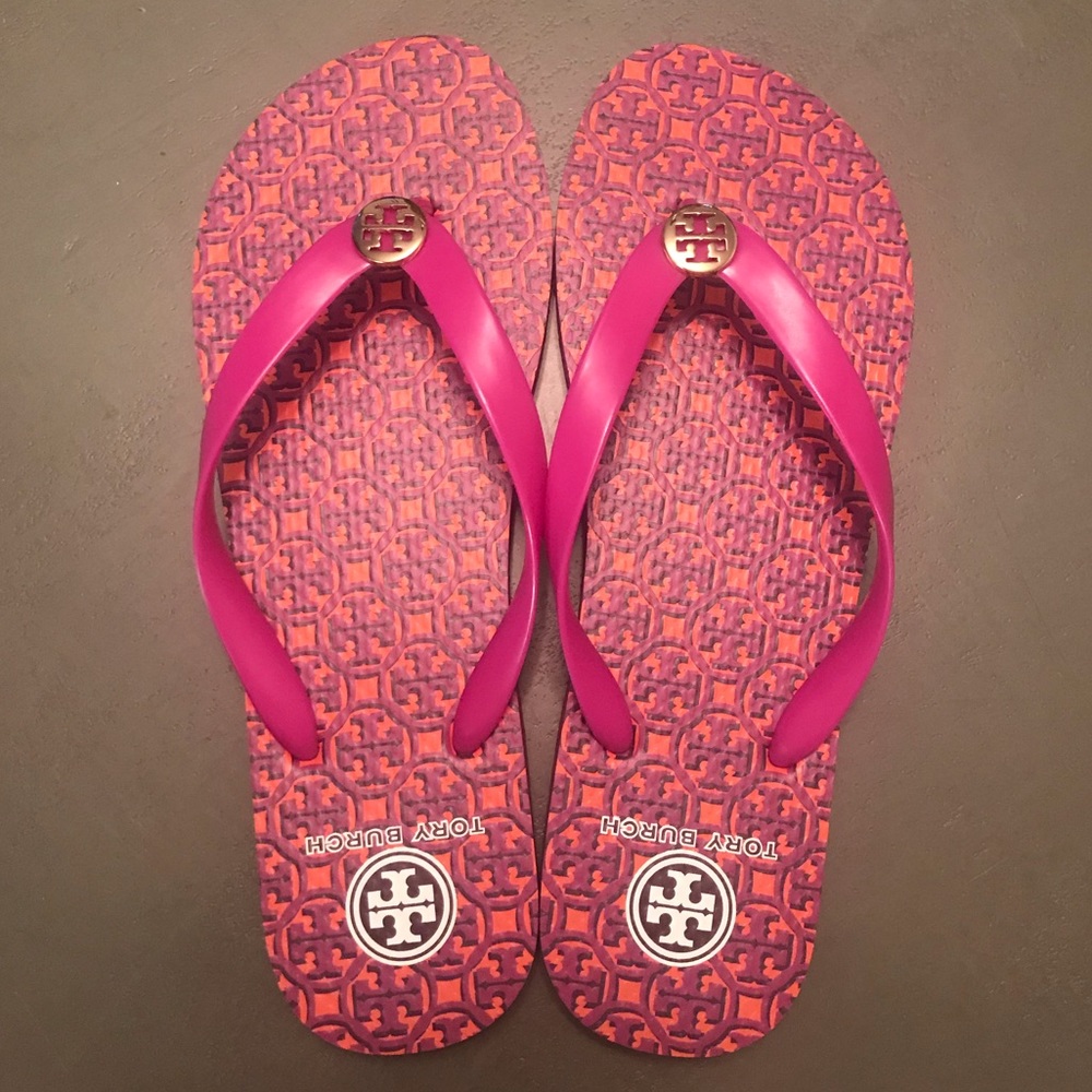 Tory Burch flip flops. Size 10.